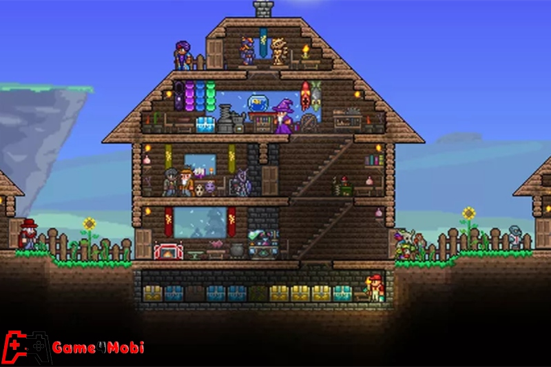 Xây dựng nông trại cũng là một trong những yếu tố được đề cao trong game Terraria