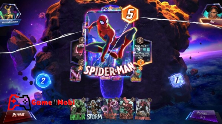 Nhân vật marvel Spider Man trên thẻ bài